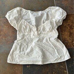 Brandy Melville Cream Puff Sleeve Blouse